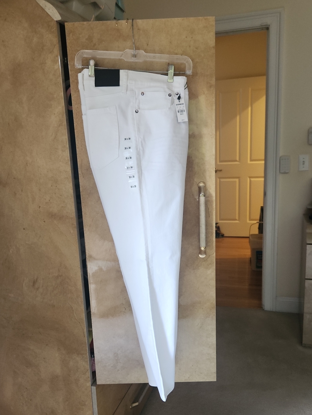 MENS-Express White Skinny Jeans with Stretch